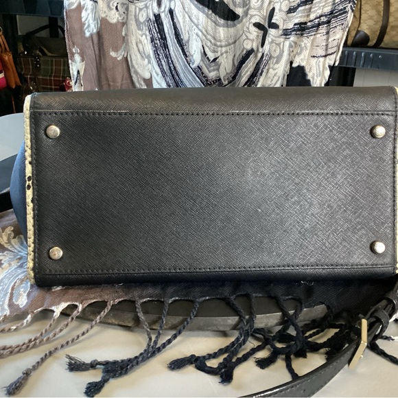 Kate Spade black Saffiano leather with snakeskin embossed trim - Picture 7 of 9